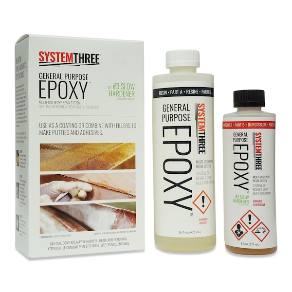 System Three Resins General Purpose Epoxy Resin with No 3 Slow Hardener, 1.5 Pints, Medium Amber 0103K40 - main